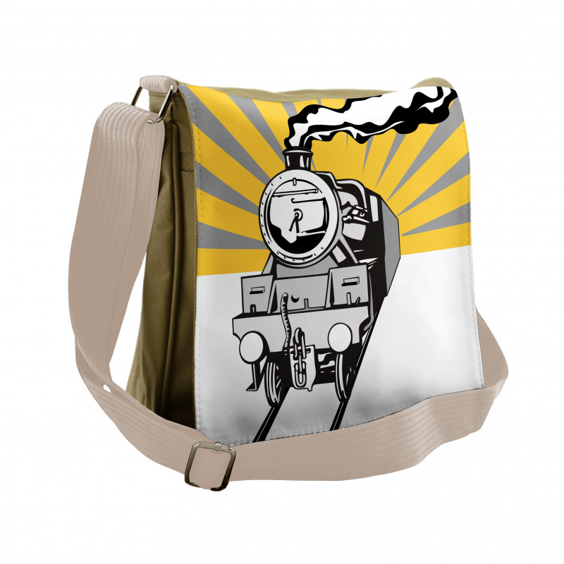 Locomotive Sunburst Effect Messenger Bag