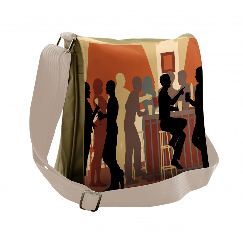 Night out with Friends Theme Messenger Bag