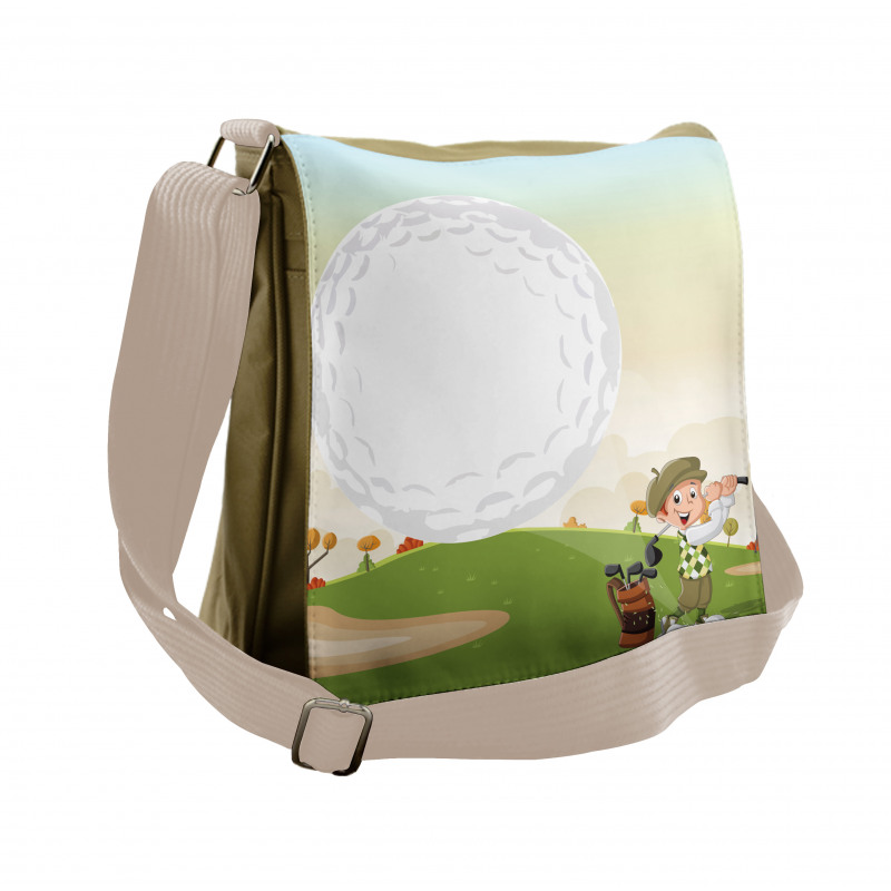 Little Boy Hitting the Ball Messenger Bag