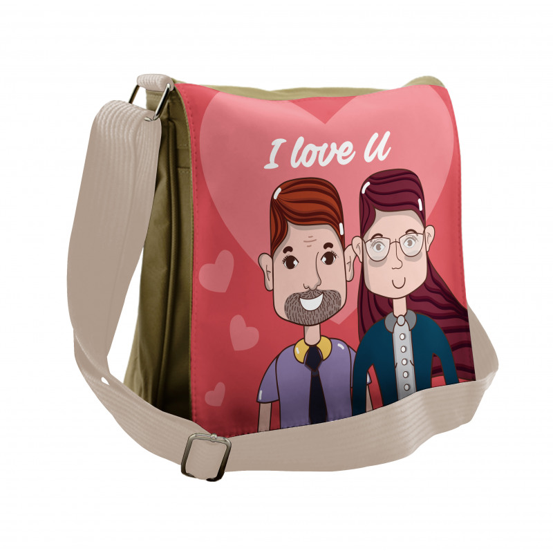 Cartoon Style Valentine's Day Messenger Bag