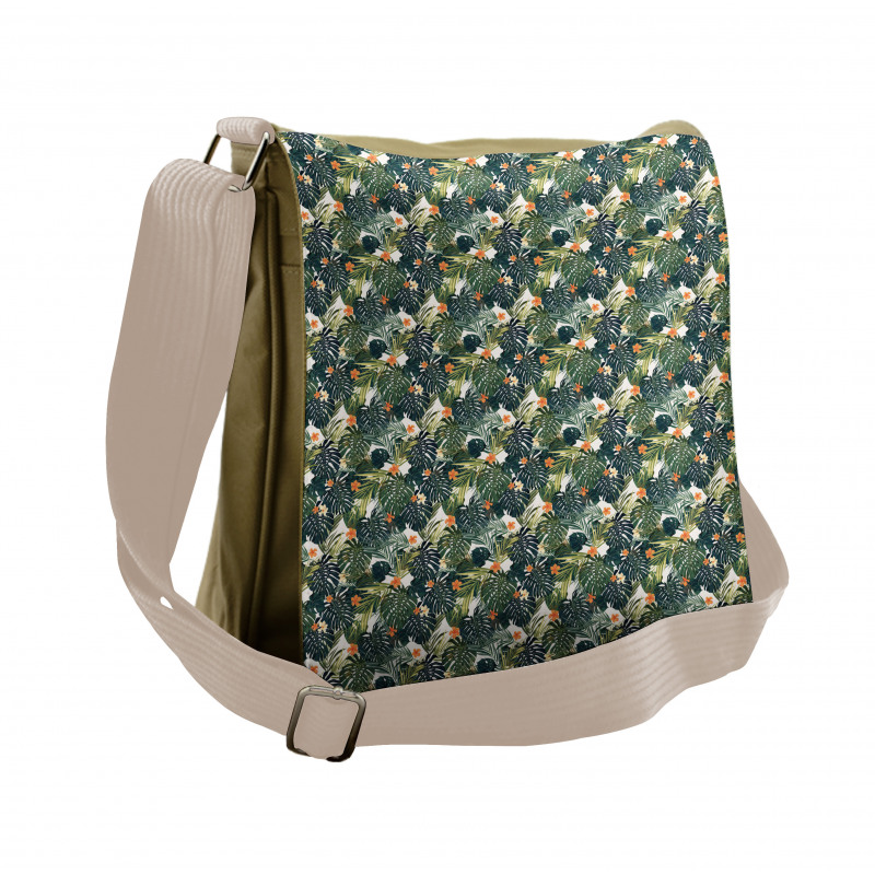 Tropical Composition Foliage Messenger Bag