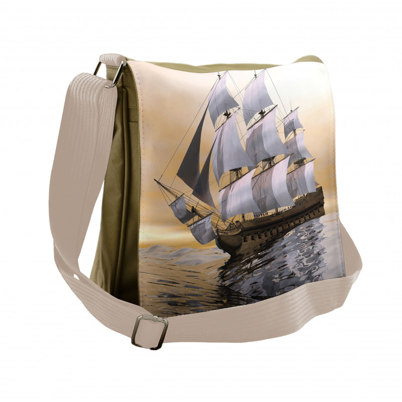 Ship Sailing on Ocean Messenger Bag