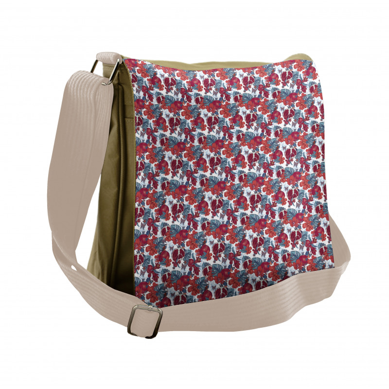 Tropical Hawaii Pomegranate Messenger Bag