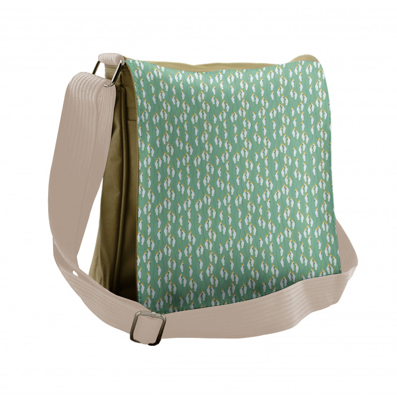 Tropical Cartoon Cockatoos Messenger Bag