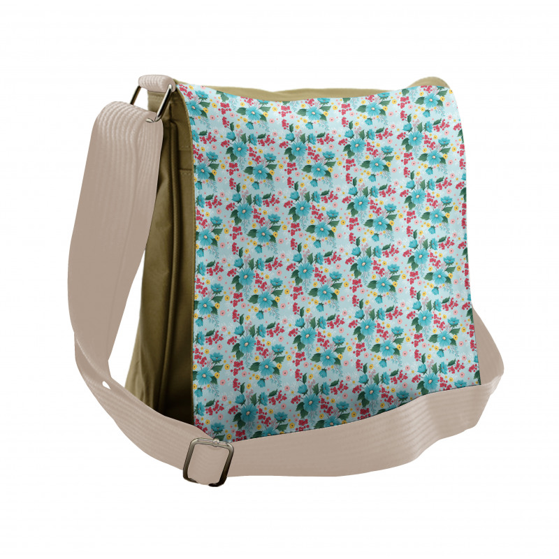 Spring Foliage Berries Messenger Bag