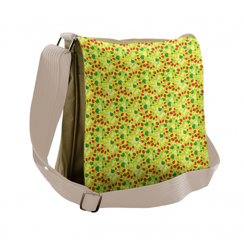 Spring Flower with Fruit Messenger Bag