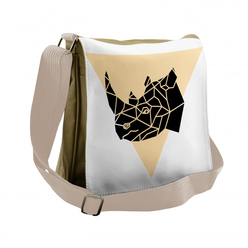 Angular Animal Design Graphic Messenger Bag