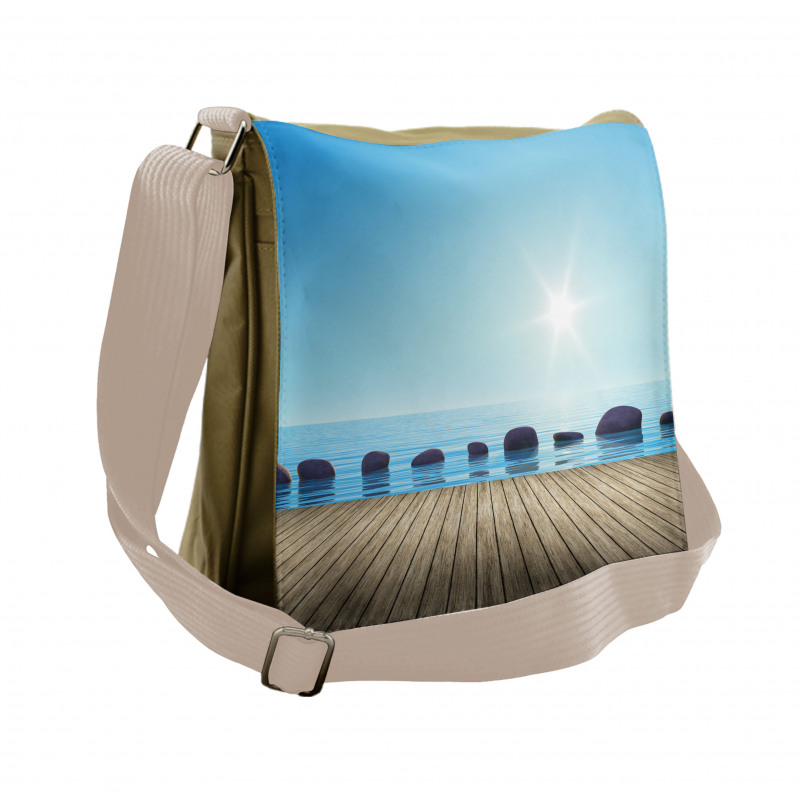 Sky Pier Calm Water Stones Messenger Bag