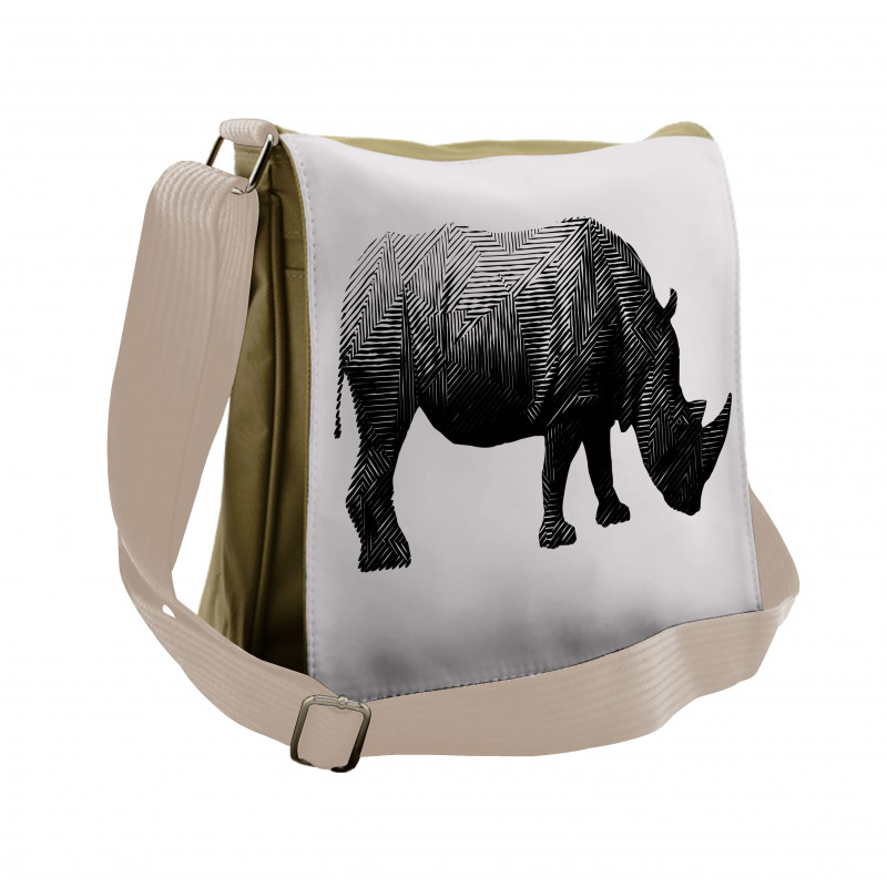 Polygonal Animal Line Art Messenger Bag