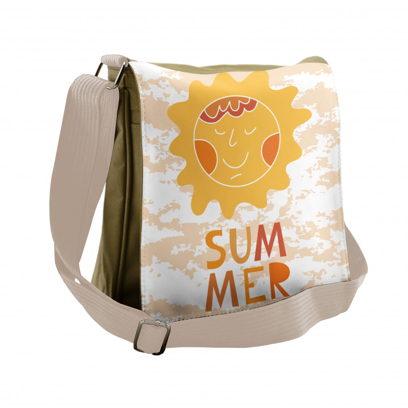 Sun on a Grunge Background Messenger Bag