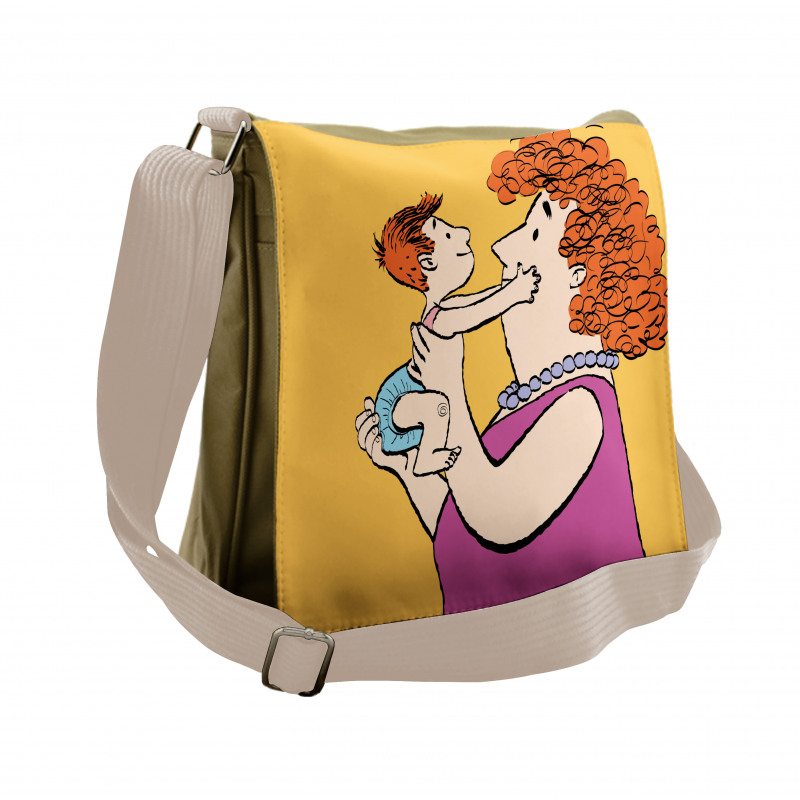 Woman with Her Grandkid Messenger Bag