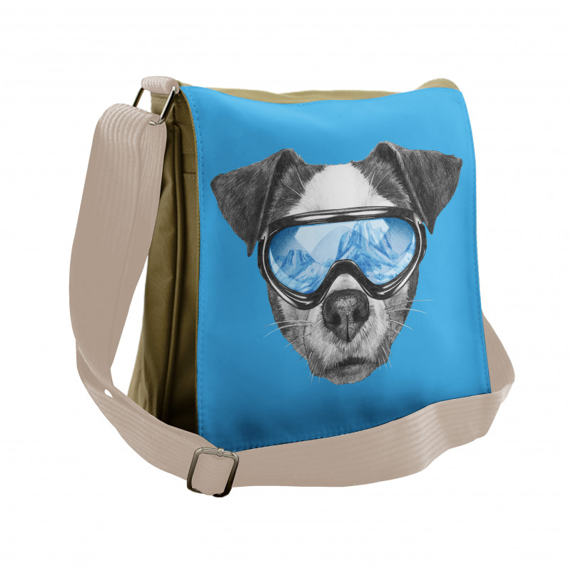 Skiing Cool Doggie Messenger Bag