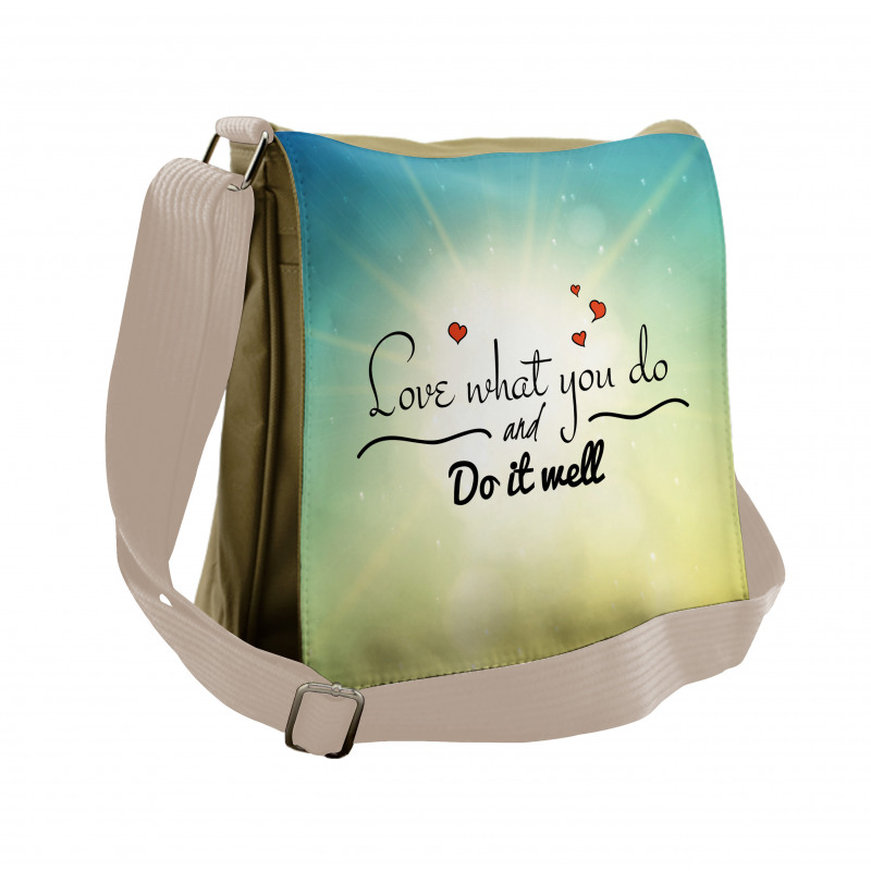 Hearts and Powerful Message Messenger Bag