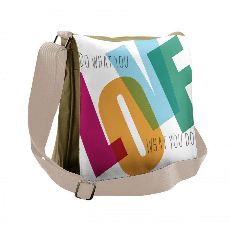 Vintage Colorful Letter Art Messenger Bag