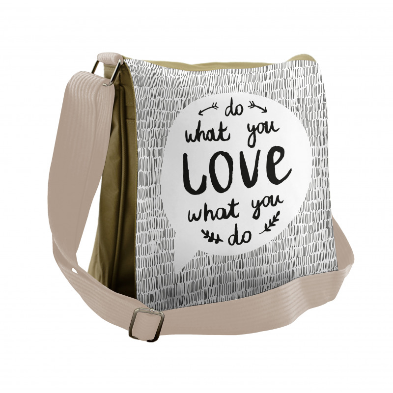 Message with Stripes Leaves Messenger Bag