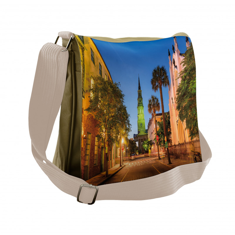 Street at Sunset Scene Messenger Bag