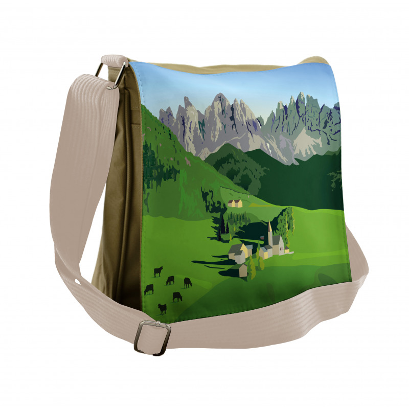 Alpine Mountains Meadow Messenger Bag