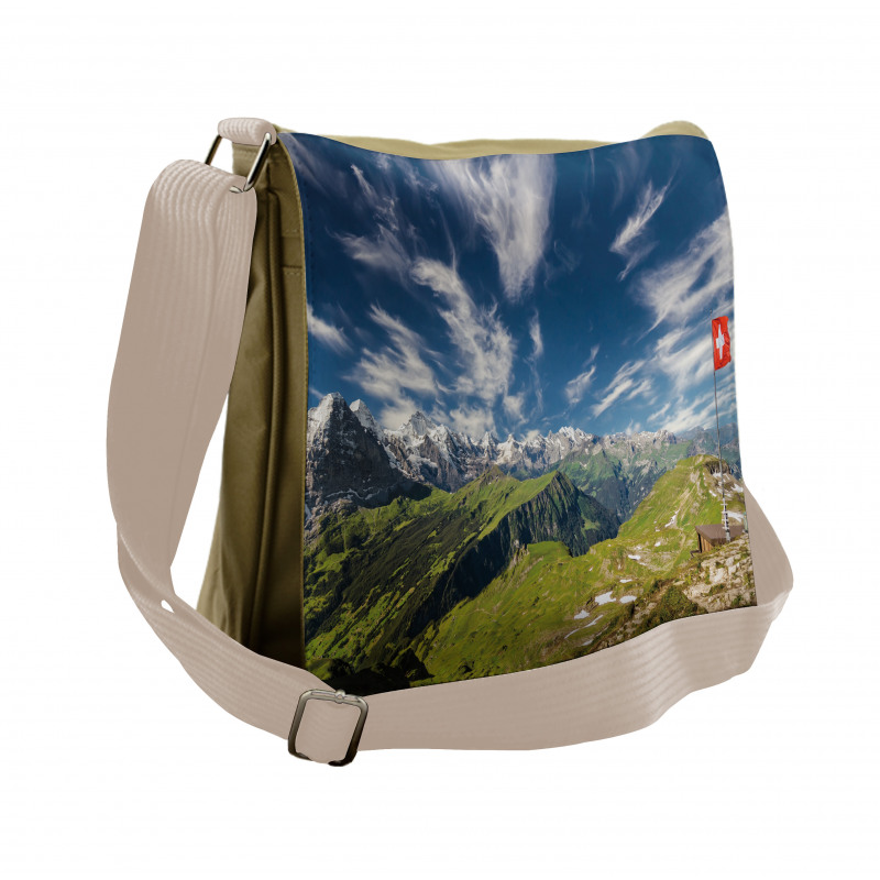 View of the Swiss Alps Messenger Bag