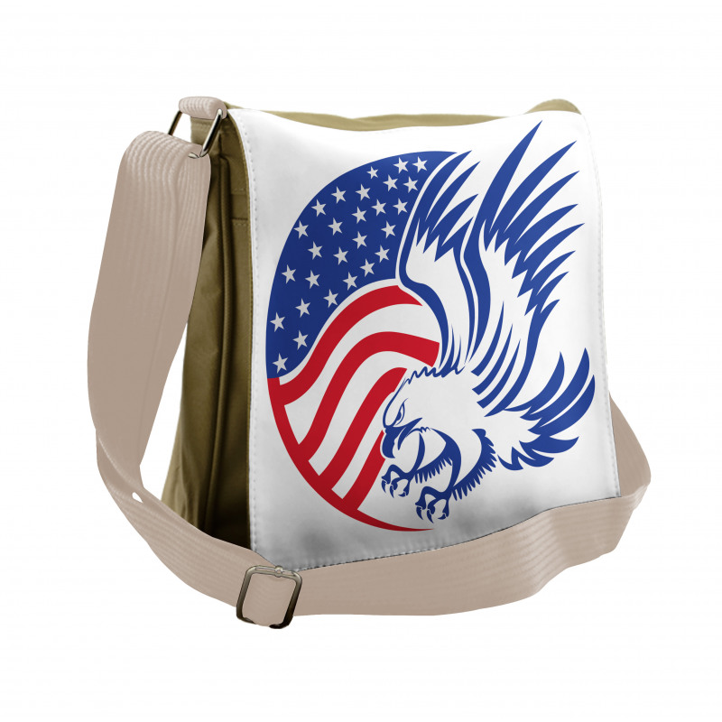 American Bald Eagle Flag Messenger Bag