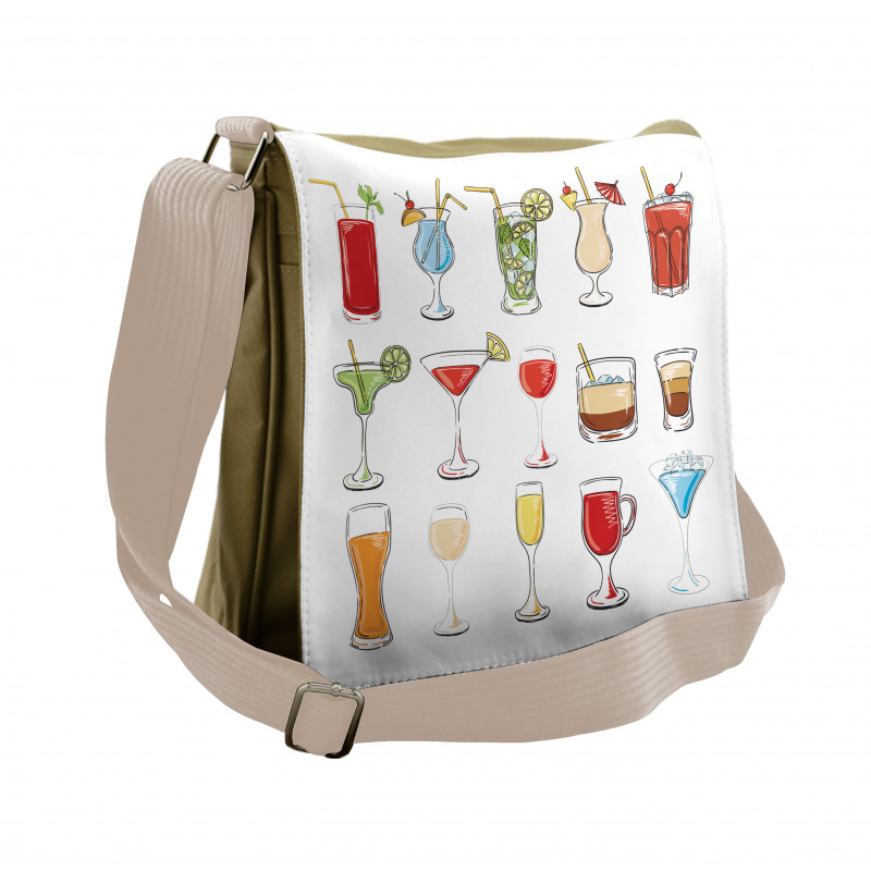 Alcoholic Drinks Art Messenger Bag