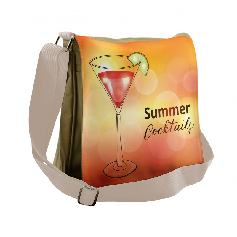 Martini Glass Lime Messenger Bag