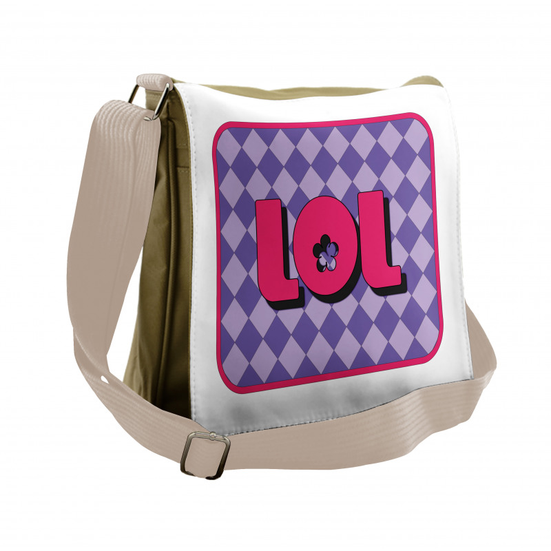 Laugh out Loud Checkered Messenger Bag