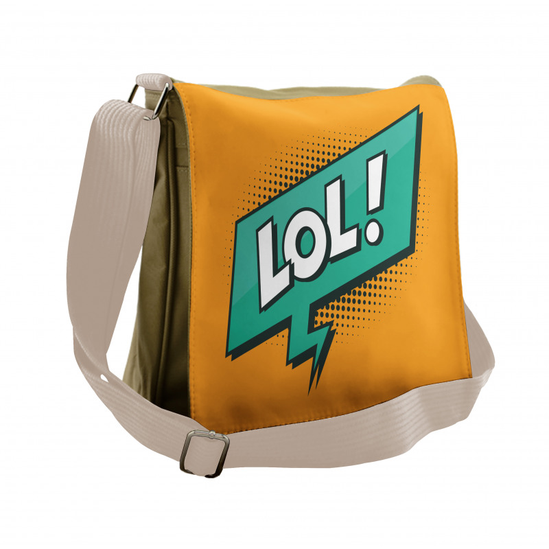 Retro Text with Speech Bubble Messenger Bag