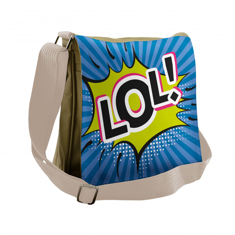 Speech Bubble Halftone Stripes Messenger Bag