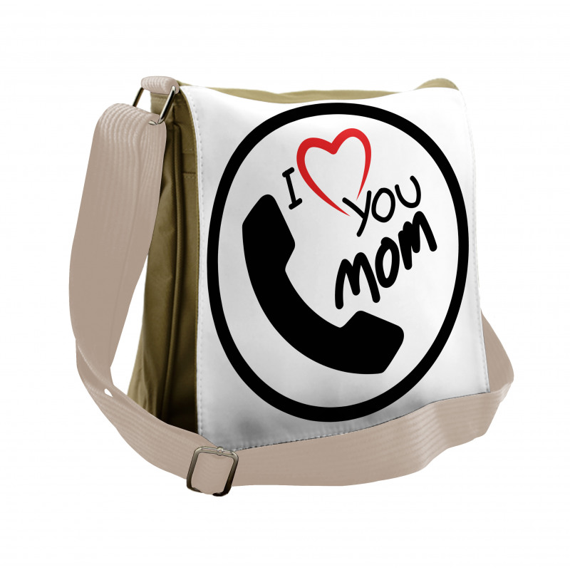 I Love You Mom Message Messenger Bag