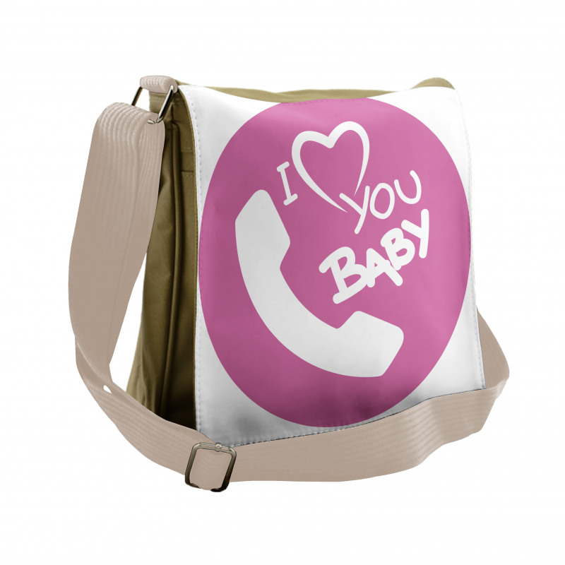 I Love You Baby Message Messenger Bag