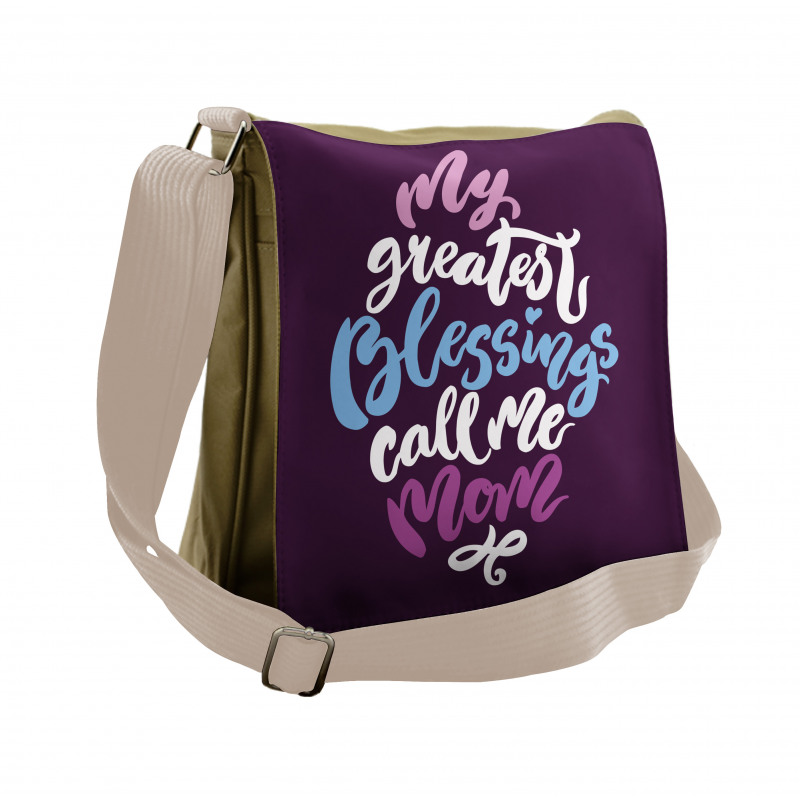 Calligraphic Message Mother Messenger Bag