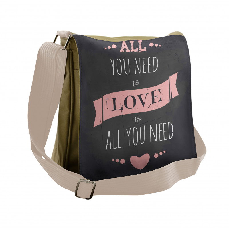 Drawn Letters Chalkboard Messenger Bag