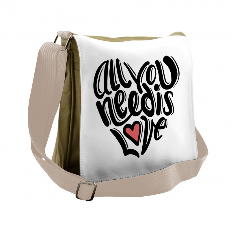 Hand-written Little Heart Messenger Bag