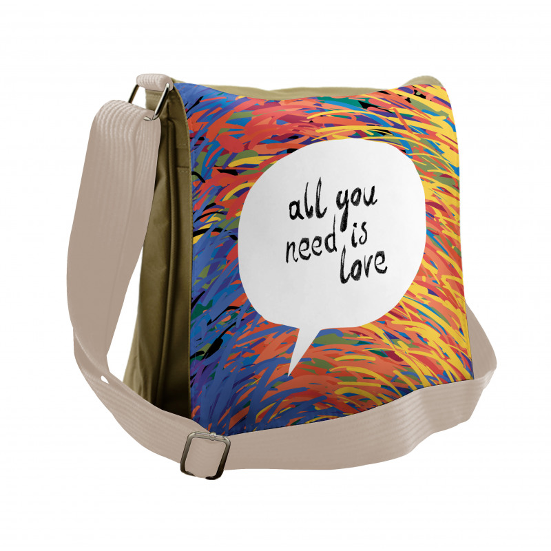 Watercolored Speech Bubble Messenger Bag