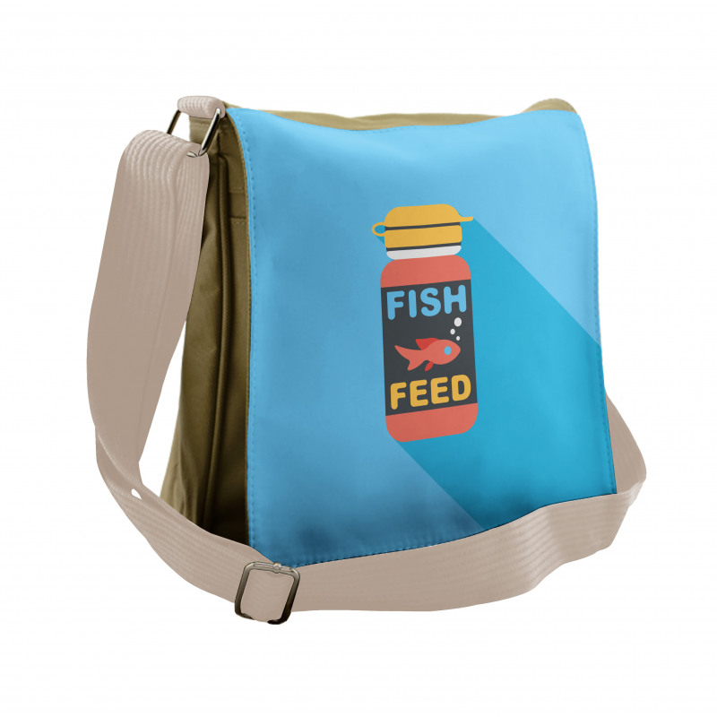 Pet Fish Feed Flat Messenger Bag