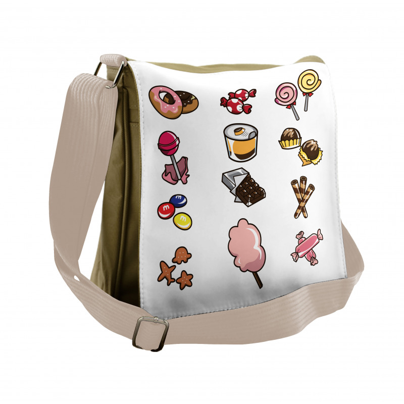 Cartoon Various Candies Messenger Bag