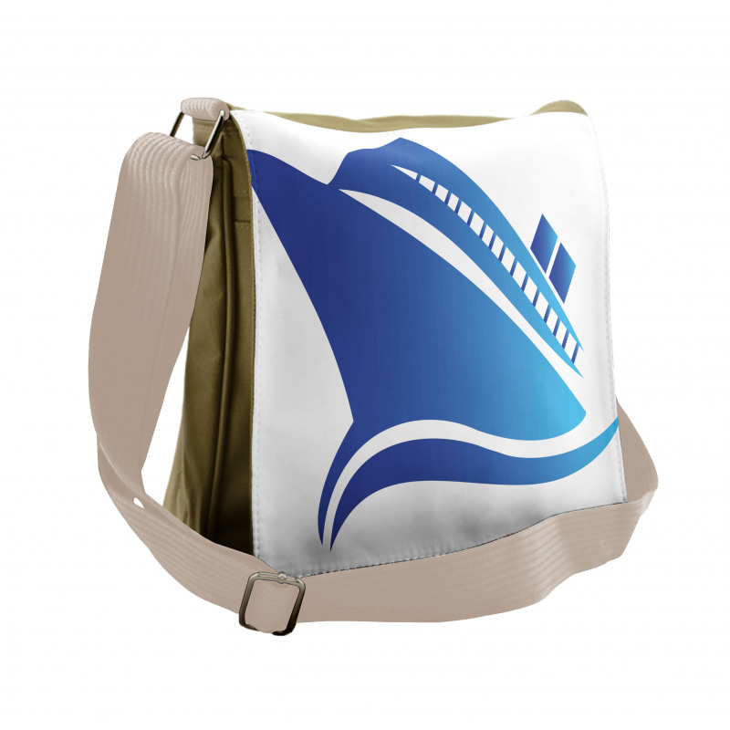 Abstract Blue Ship Messenger Bag