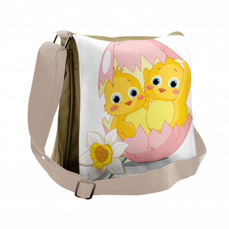 Daffodil Chicks Cracked Egg Messenger Bag