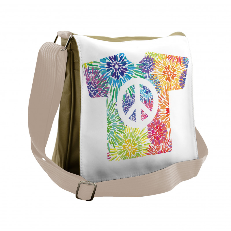 T-Shirt Design Hippie Style Messenger Bag