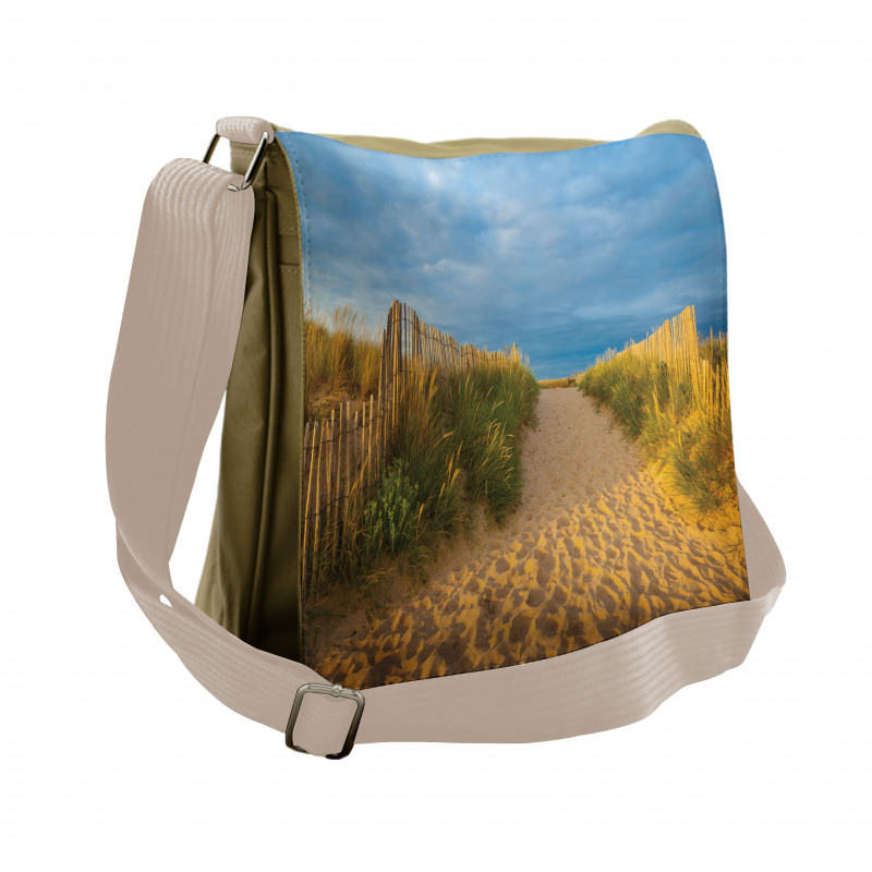 Sandy Beach Bushes Messenger Bag