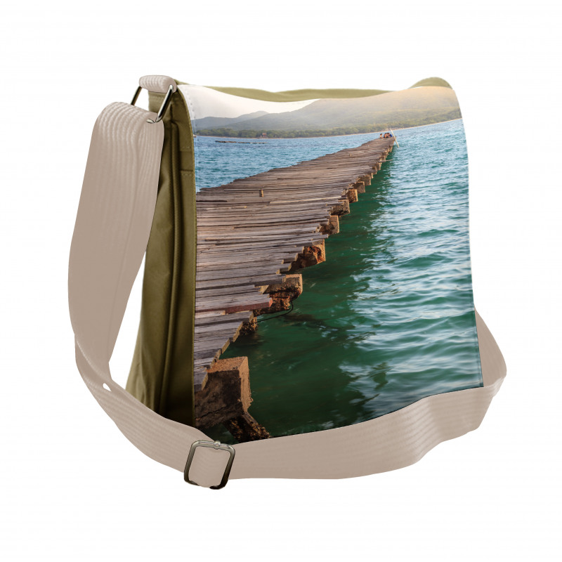 Wood Bridge Pier Sea Messenger Bag