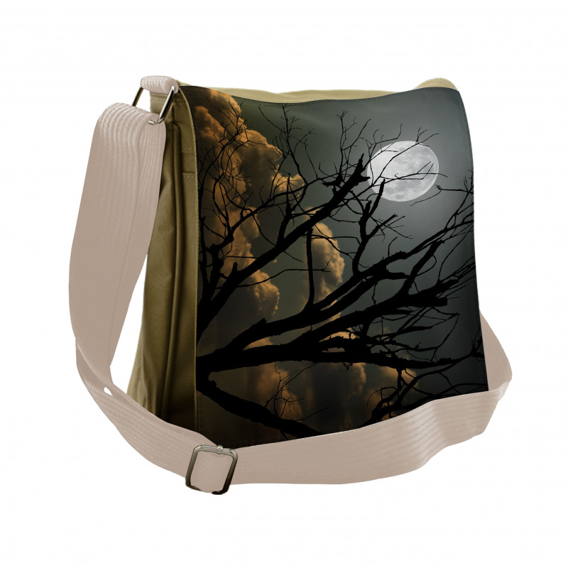 Bare Branches and Full Moon Messenger Bag