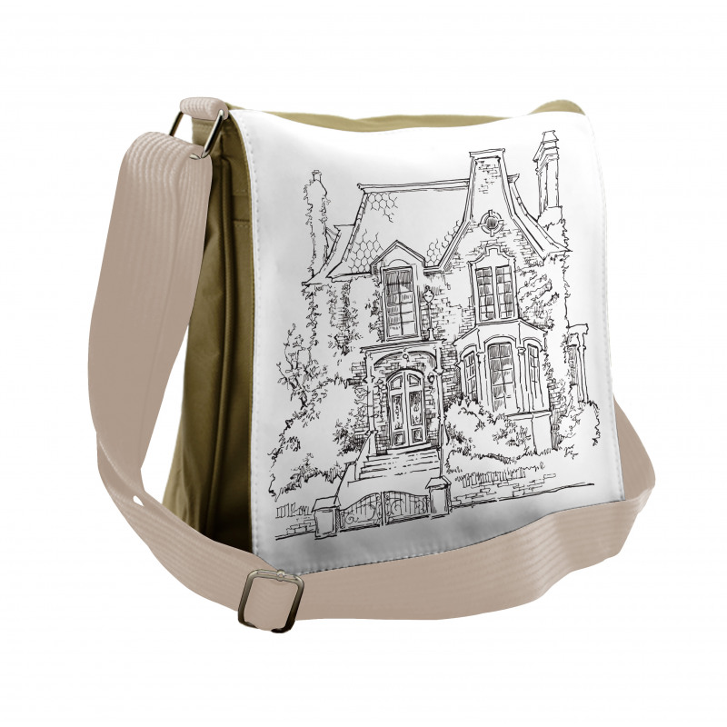 Gothic Mansion Art Messenger Bag