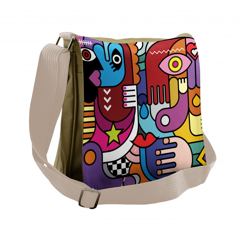 Abstract Complex Shapes Messenger Bag