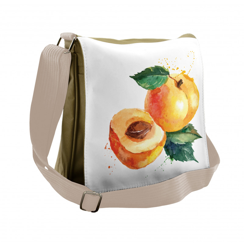 Watercolor Half Apricot Messenger Bag