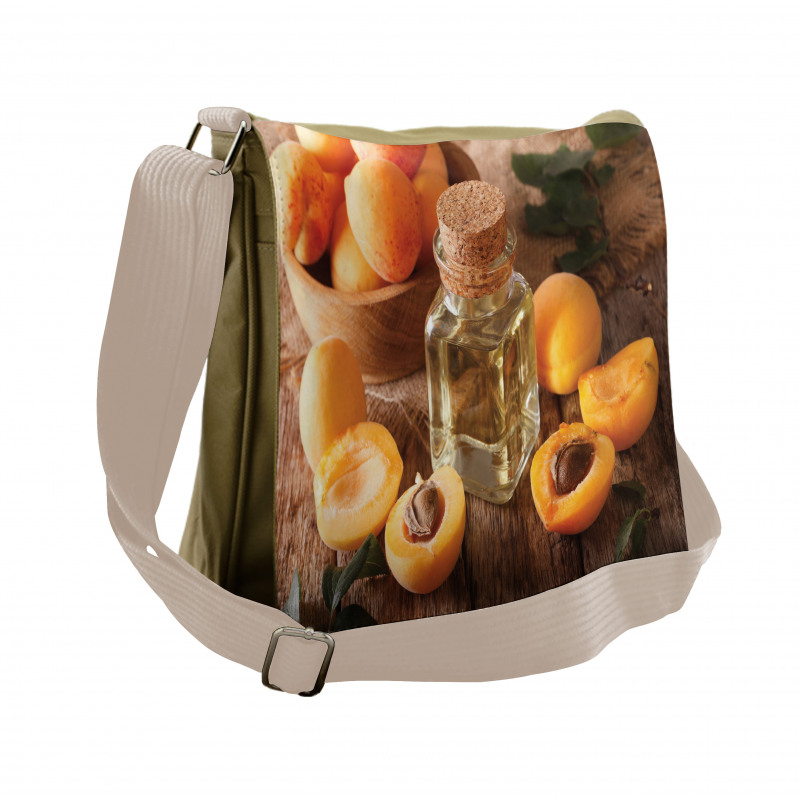 Fresh Apricots and Oil Jar Messenger Bag