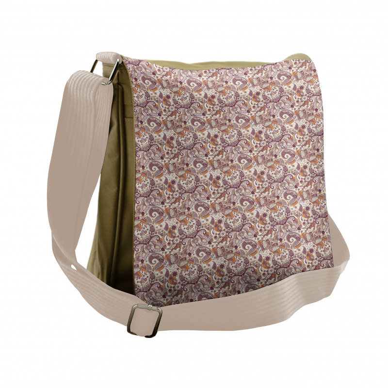 Paisley Floral Vintage Art Messenger Bag