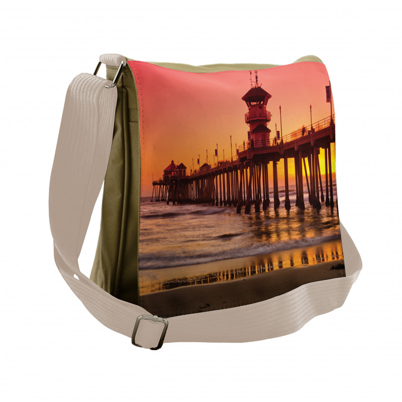 Huntington Beach Pier Sunset Messenger Bag