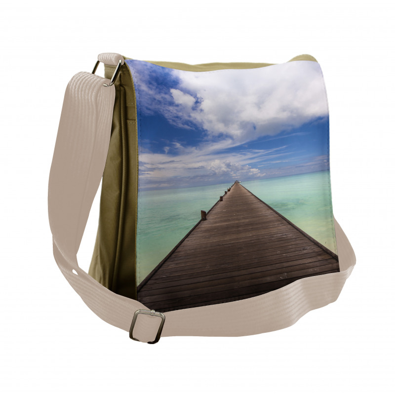 Peaceful View Long Jetty Ocean Messenger Bag