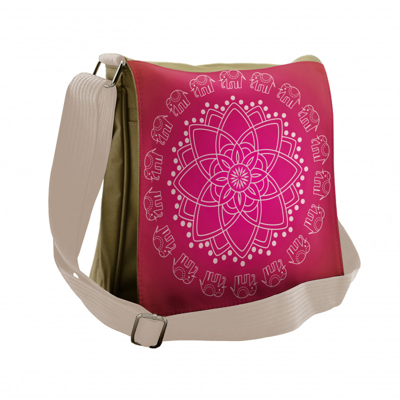 Ombre Elephant Ring Flower Messenger Bag